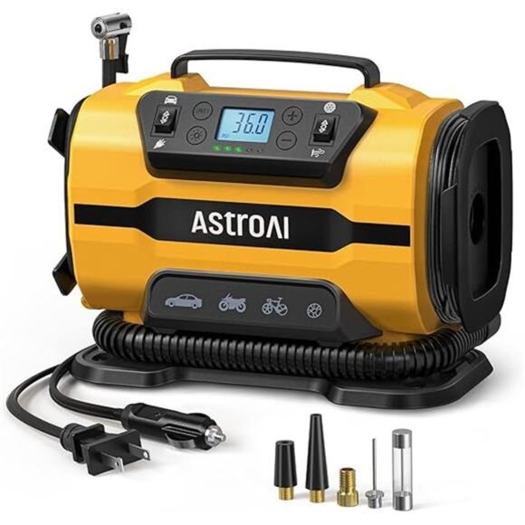 Tire Inflator Portable Air Compressor Pump 150PSI 12V DC/110V AC with Dual Metal - Picture 7 of 7